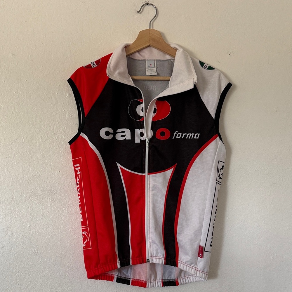 Capo Forma Red, Black & White Cycling Vest Sz M